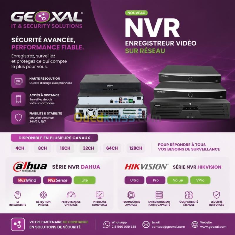 NVR Dahua & Hikvision - (4, 8, 16, 32, 64, 128 CH)