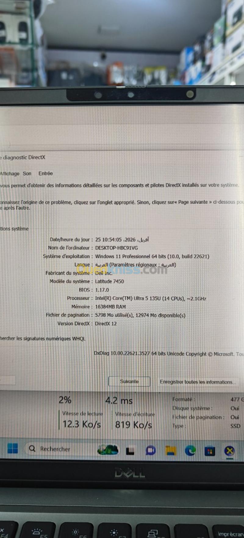 PC portable Dell Latitude 7450 (Intel Core Ultra 5 / 16 Go / 512 Go / W11 Pro /