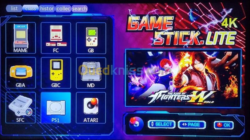  Console Arcade Game Stick Lite 4K  HDMI + 2 Manettes sans fil + 10000 jeux