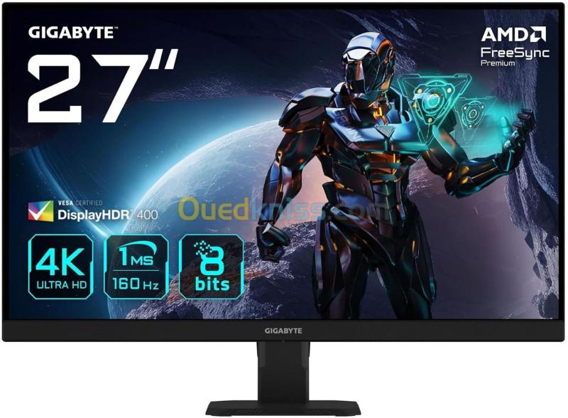 Moniteur Gaming Gigabyte GS27U 27" 4K UHD IPS 160Hz 1ms FreeSync Premium HDR HDMI DisplayPort Écran Ultra Haute Résolution Fluide Gaming 2