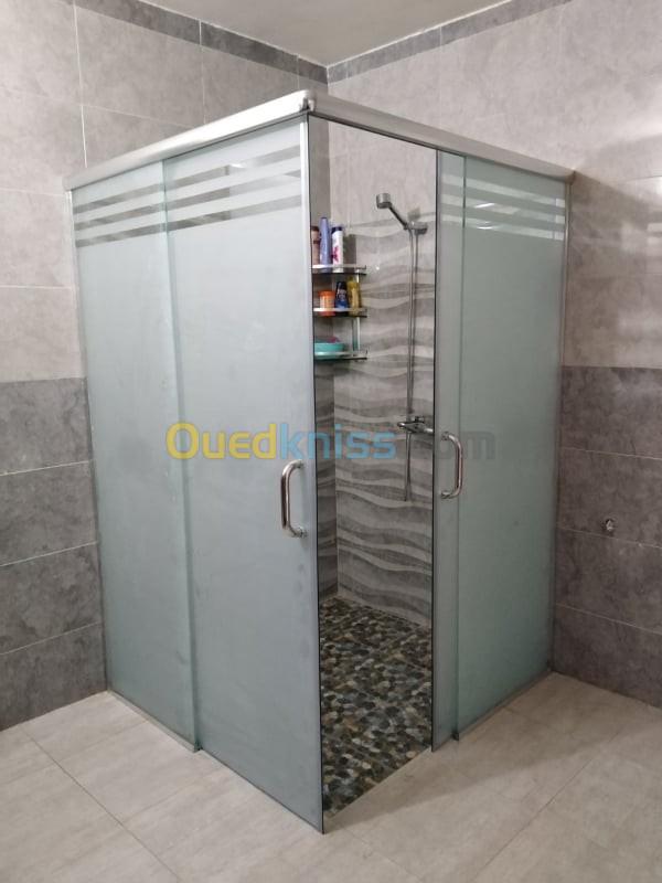  cabine de douches italien sur mesure  verre trempé