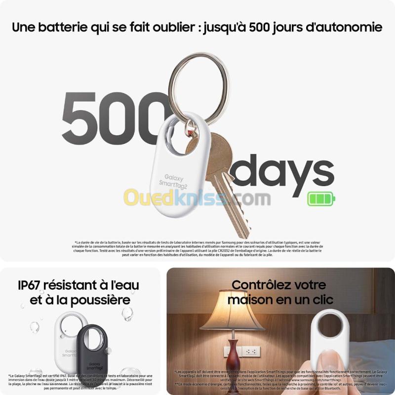 traceur d'objets connecte conçu pour retrouver clés, sac, bagages Galaxy Smart Tag 2