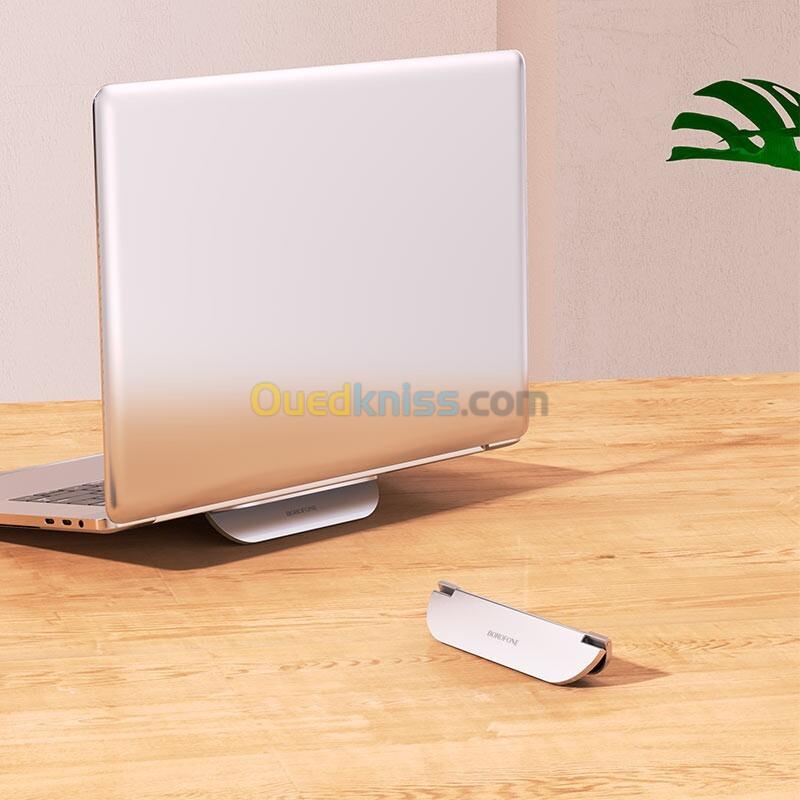Support de bureau pliable en métal BOROFONE BH46 pour ordinateur portable, compatible avec la plupart des ordinateurs portables. 4