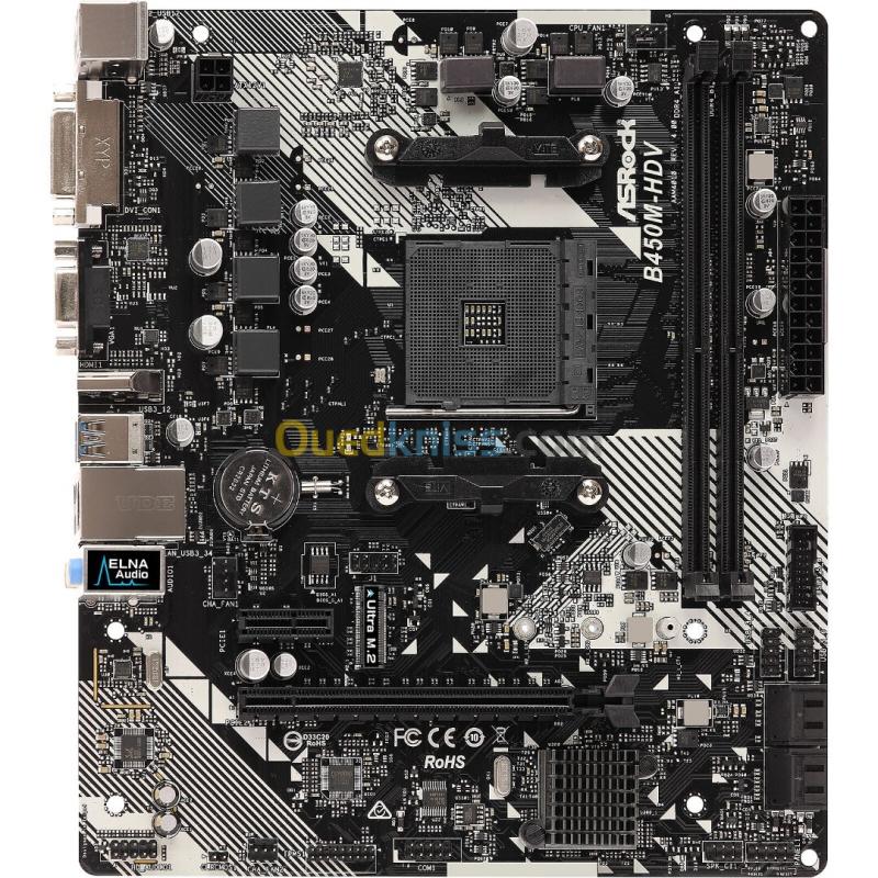 CARTE MERE ASROCK B450M-HDV R4.0 SOCKET AM4 3