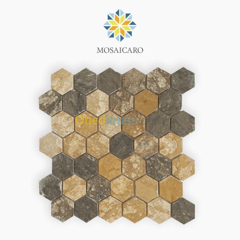 Mosaïque En Marbre Forme hexagonale  - Sidi Lahcen