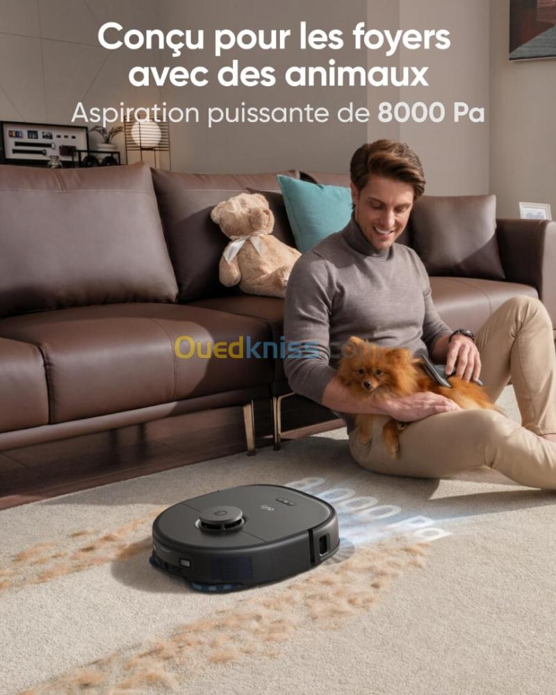 Eufy X10 Pro Omni Aspirateur Robot, 8 000 Pa, Lavage et Séchage Automatique des Patins, Système d'Autovidage, Autoremplissage,Relevage automatique des serpillières sur les tapis 3