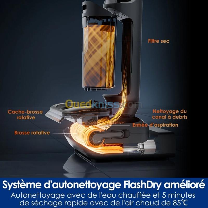 Tineco Floor One Switch S7 Stretch Aspirateur Balai sans Fil laveur 5en1-50min autonomie - Plat à 180 - Auto-Nettoyage FlashDry 4