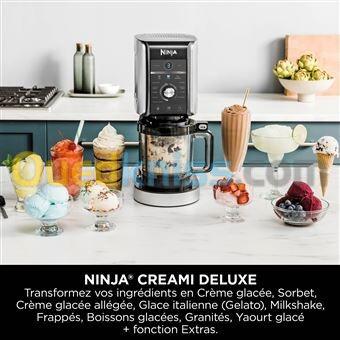 Sorbetière machine a glace Ninja Creami Deluxe NC502EU - 10 programmes dont 4 : Boisson glacée, Granité, Frappé et Yaourt glacé- 2 pots de 709 ml 4