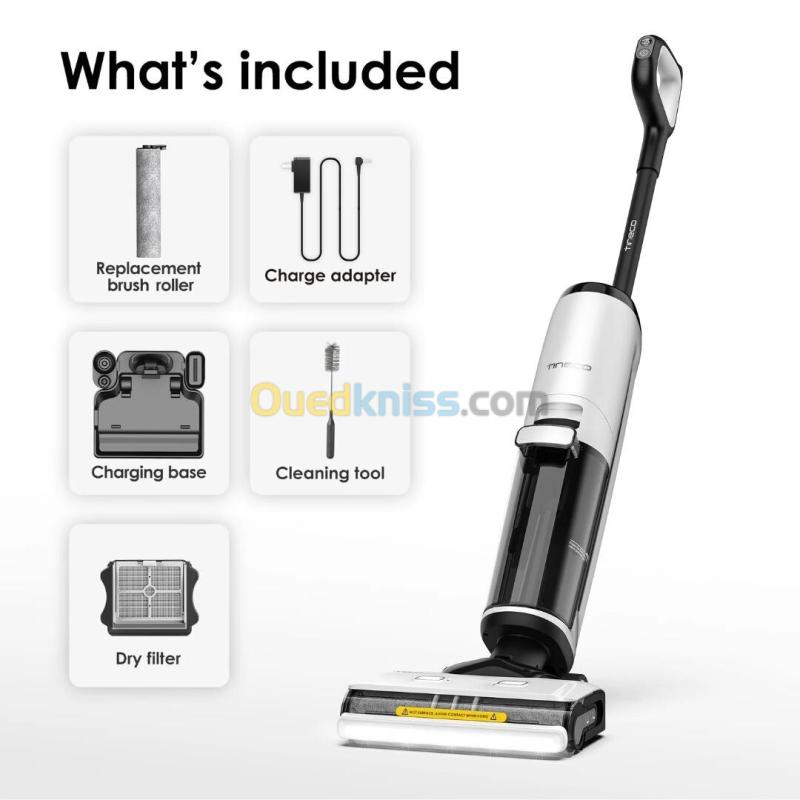 TINECO Aspirateur balai laveur et vapeur FLOOR ONE s7 steam 40 min autonomie - AUTO nettoyage 6