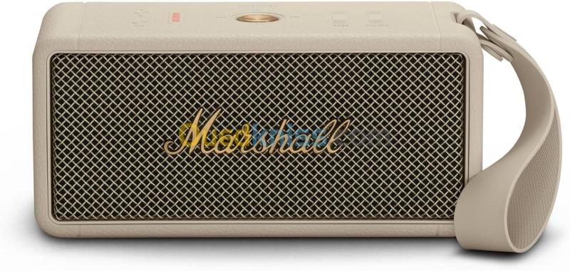 Marshall Middleton Haut-Parleur Bluetooth sans Fil - 20+ Heures de Lecture - Étanche IP67 - Crème