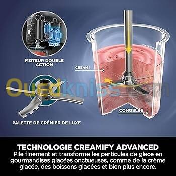 Sorbetière machine a glace Ninja Creami Deluxe NC502EU - 10 programmes dont 4 : Boisson glacée, Granité, Frappé et Yaourt glacé- 2 pots de 709 ml