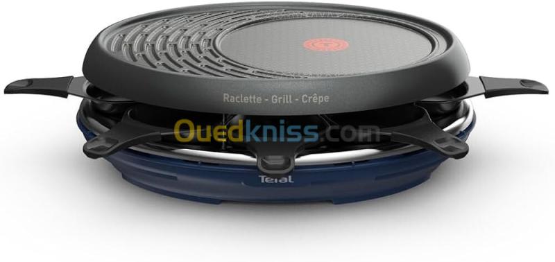 Tefal Raclette COLORMANIA RE310401 3en1: raclette-crêpes-grill - 8 personnes - 1050w