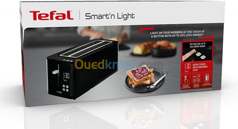  Grille-pain Tefal TL640810 Smart'n Light 1700 W Noir 2 longues fentes 