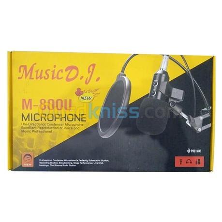 Kit Microphone Professional Condensateur Avec Micro - M-800U - Gris - Prix  en Algérie