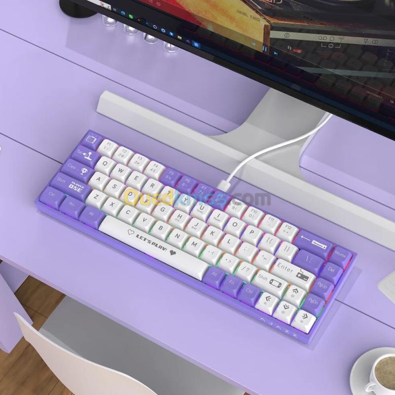Clavier Mécanique Gaming 65% Compact Filaire avec Hotswap et Rétroéclairage Rainbow - لوحة مفاتيح ميكانيكية 2
