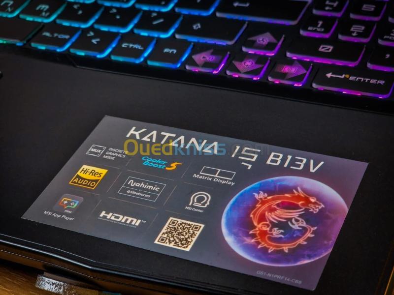 MSI KATANA 15 B13V/ INTEL i9-13900H/ RAM 16GB DDR5/DISK 1TB SSD/NIVIDIA RTX 4070 8GB/15.6 FHD 144HZ 4