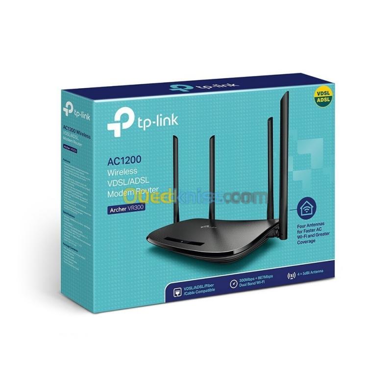 FIBRE OPTIQUE. MODEM ROUTER TP-LINK TL-ARCHER VR300 FIBREVDSLADSL WIFI ...