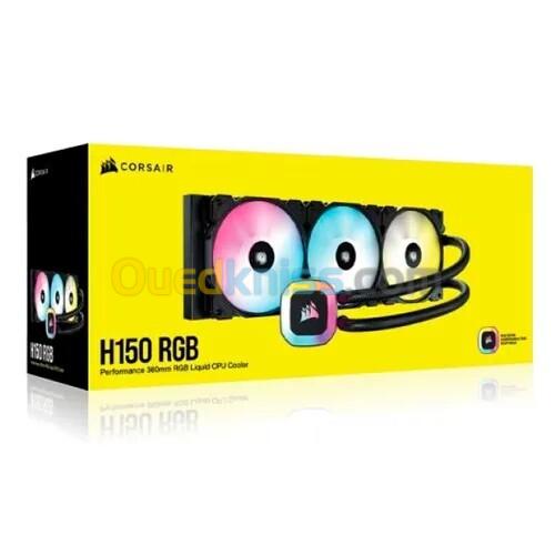 CORSAIR iCUE H150 RGB - WATERCOOLING AIO 360MM - 3 VENTILATEURS 120MM - RGB - NOIR