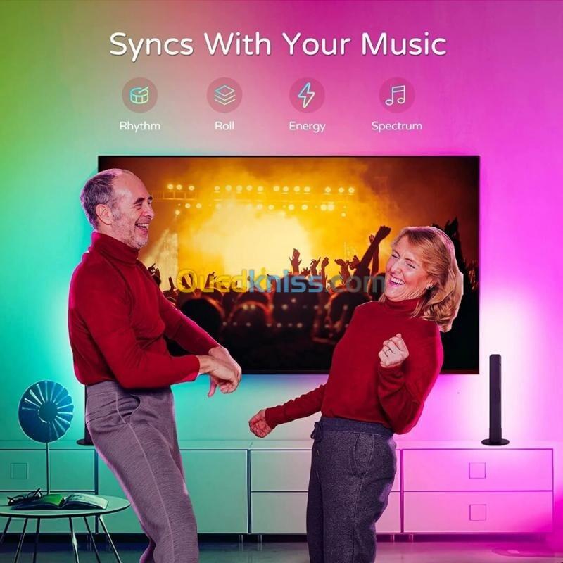 AMBIANCE LIGHT BARS - SMART 2 LIGHT - LED BEDROOM - MUSIC RECREATION - RGBIC - USB - APPLICATION - 3