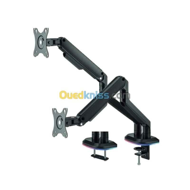 VORTEX VRX63-C024GL - SUPPORT DOUBLE ÉCRAN LED - 17 À 32 - RGB - VESA 75100 - FIXATION BUREAU 3