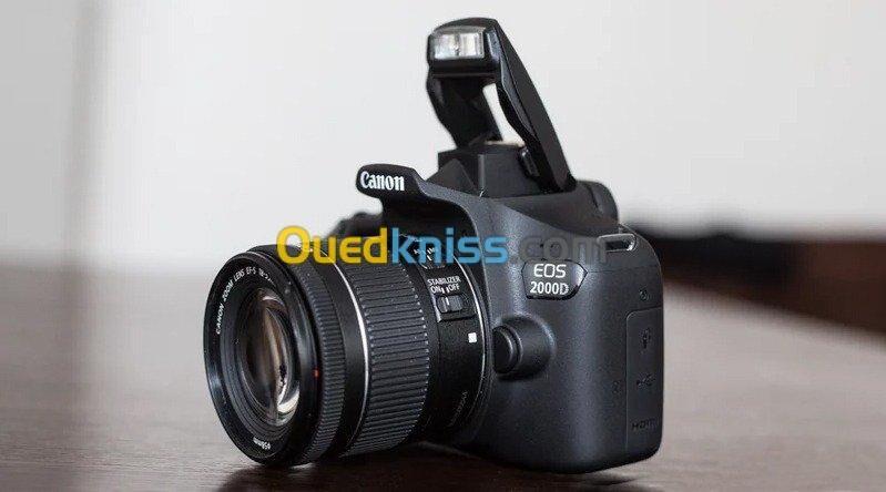 CANON EOS 2000D - Reflex 24.1 MP - Ecran LCD 3" - Full HD - Wi-Fi - NFC + Objectif EF-S 18-55 mm 4
