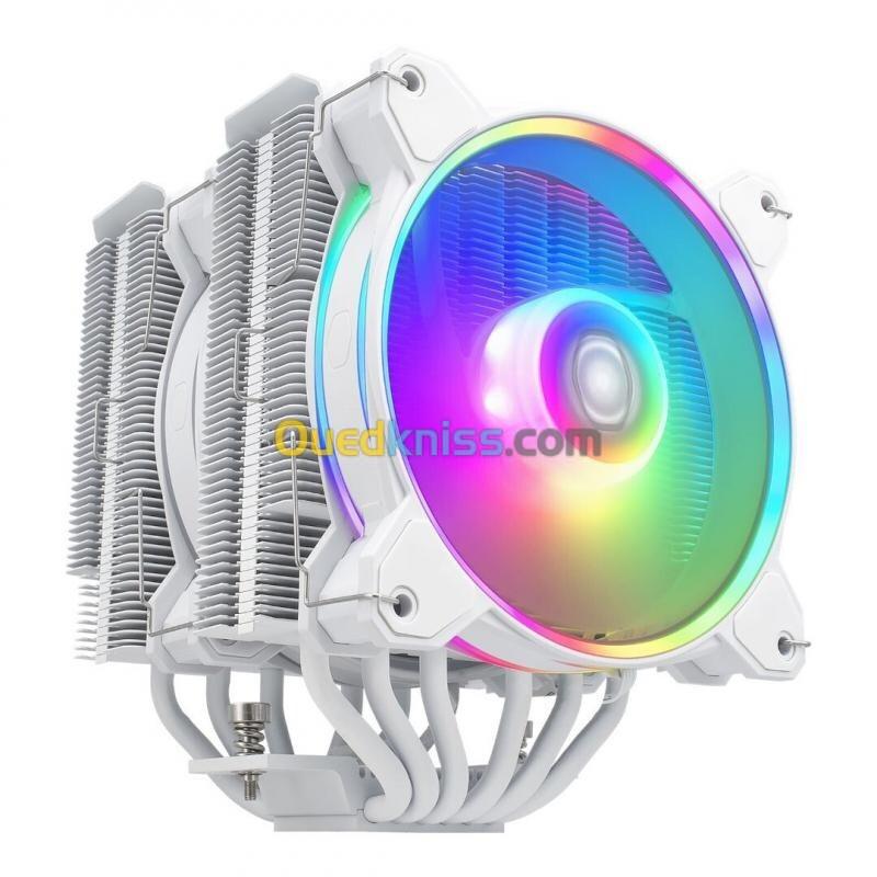 COOLER MASTER HYPER 622 HALO WHITE- INTEL & AMD - LED ARGB - ALUMINIUM - 3 BROCHES - 2 FAN 120MM 4