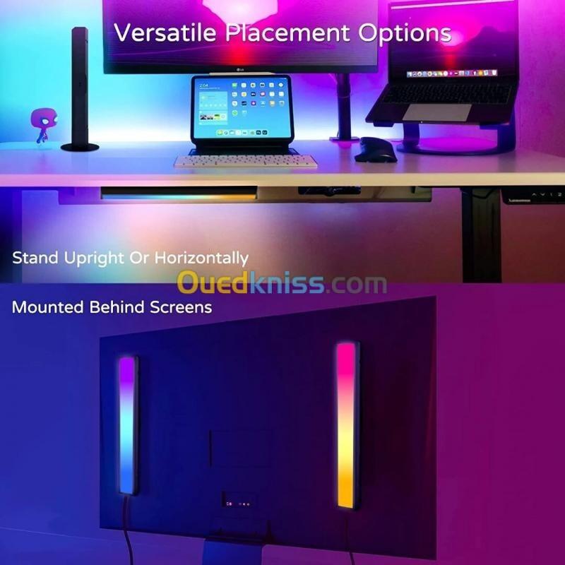 AMBIANCE LIGHT BARS - SMART 2 LIGHT - LED BEDROOM - MUSIC RECREATION - RGBIC - USB - APPLICATION - 6