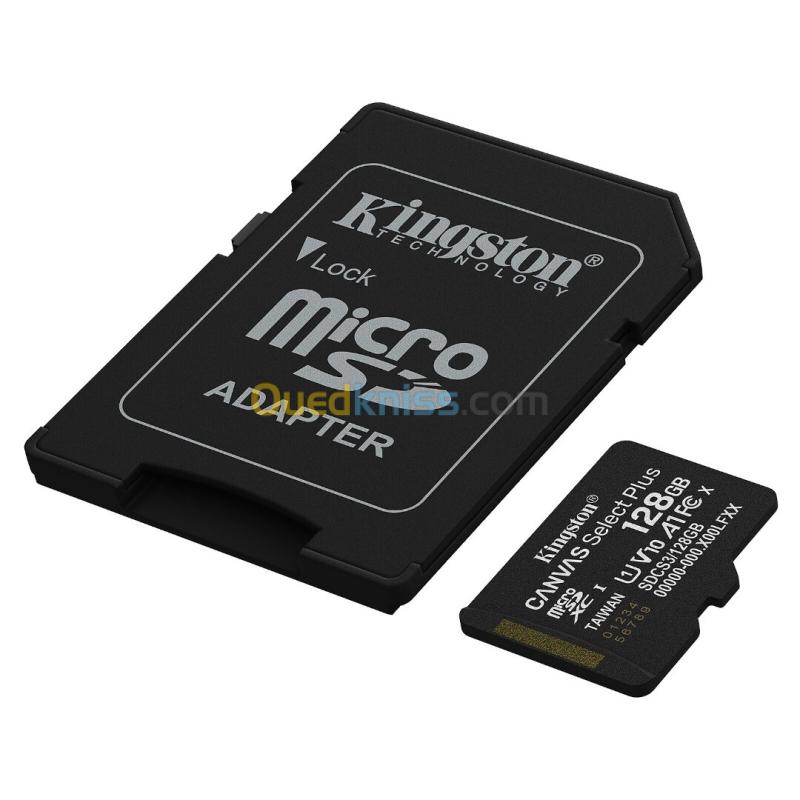 KINGSTON CANVAS SELECT PLUS SDCS3 128GB - MICRO SDXC 128GB - UHS-I CLASSE 10 - AVEC ADAPTATEUR SD - BLACK 3