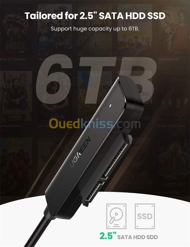 Adaptateur UGREEN SATA (disque dur) to USB3.0 5Gbs REF: CM321 [P/N: 70609] 8