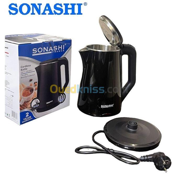  SONASHI Bouilloire électrique Sans Fil En Inox 1.8L - 2200W SKT-1810  Noir/gris
