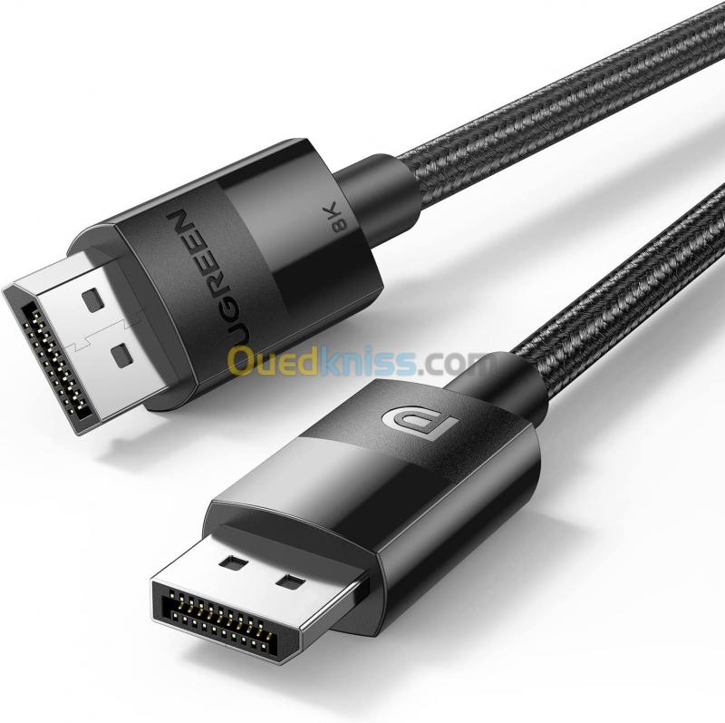  UGREEN Câble DisplayPort 1.4 8K 1.5M, FreeSync, G-Sync, HDR, téléviseurs HD, écrans, graphiques, PC