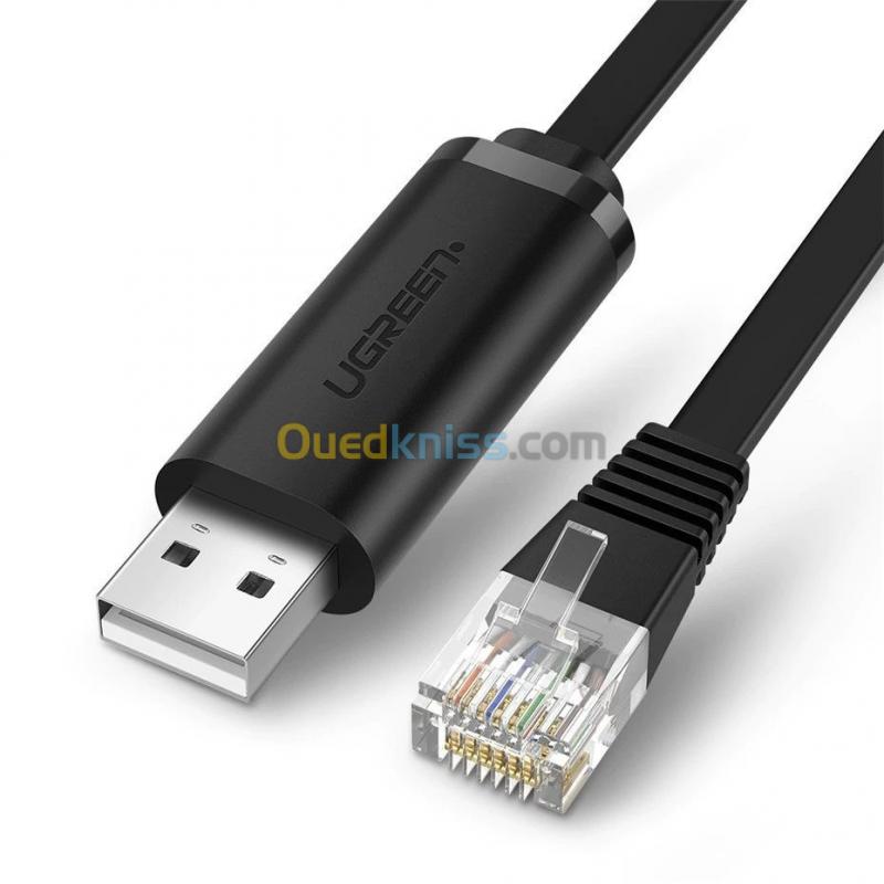  Ugreen Câble Console USB - Ethernet RJ45 3m Noir CM204