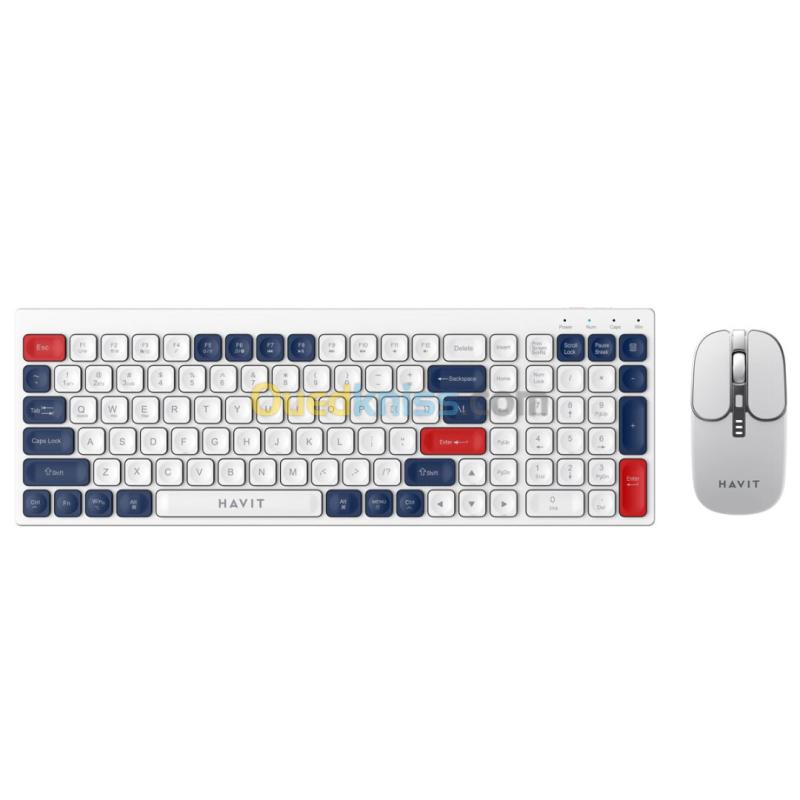 Havit KB830WB  Pack Clavier Souris Sans Fil 2.4GHZ 5.1BLUETOOTH RECHARGABLE 2