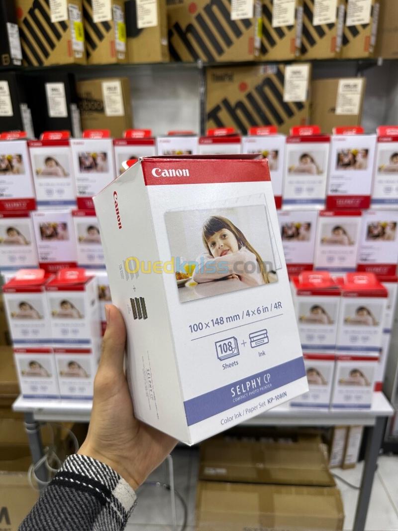 Pack Papier Photo KP-108 avec Ruban d'Encre pour Imprimante Canon SELPHY CP1000 CP1500 CP1300 10x15cm