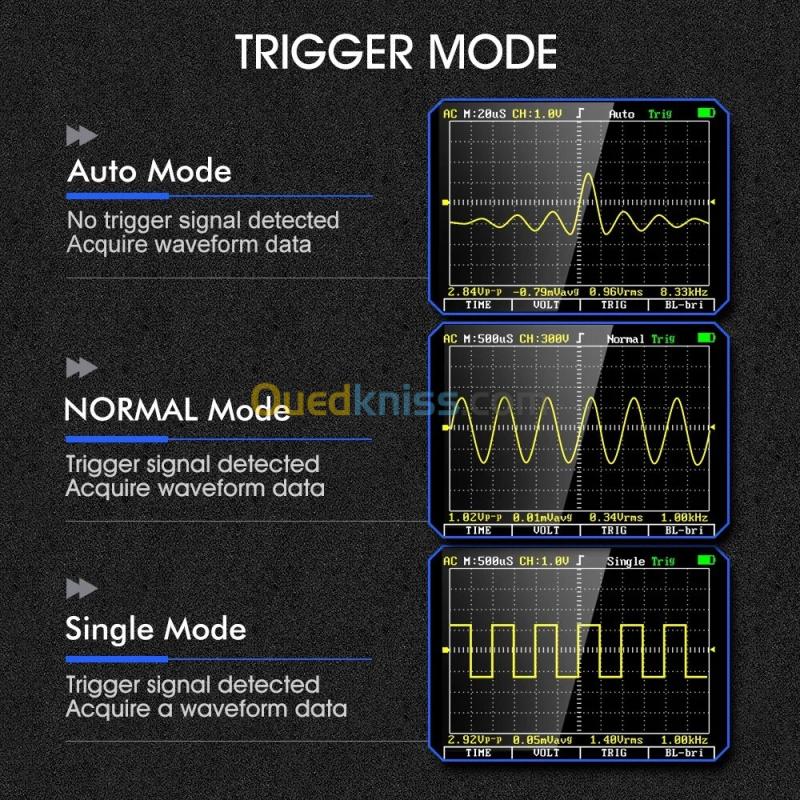 TOOLTOP ET2010A-Multimètre d'oscilloscope numérique portable, outil de test électrique multifonctionnel, 2 en 1, 2.5Msps, 1MHz 12