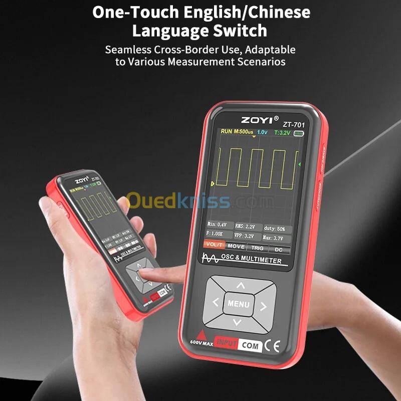 ZOYI multimètre Oscilloscope numérique 2 en 1, ZT701, 48Msps, 5MHz, 9999 points, multimètre Portable, outil de Test électrique multifonctionnel 7