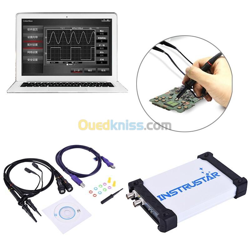 INSTRUSTAR Oscilloscope ISDS205A Multifonctionnel 3en1 20M Oscilloscope USB Numérique pour PC + Analyseur de Spectre + Enregistreur de Données 4