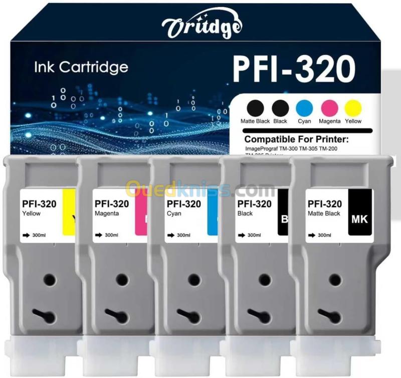 Pack 5 cartouches Canon Tm-350/Tm-355/Tm-250/Tm-255 300ml X5 made in japan