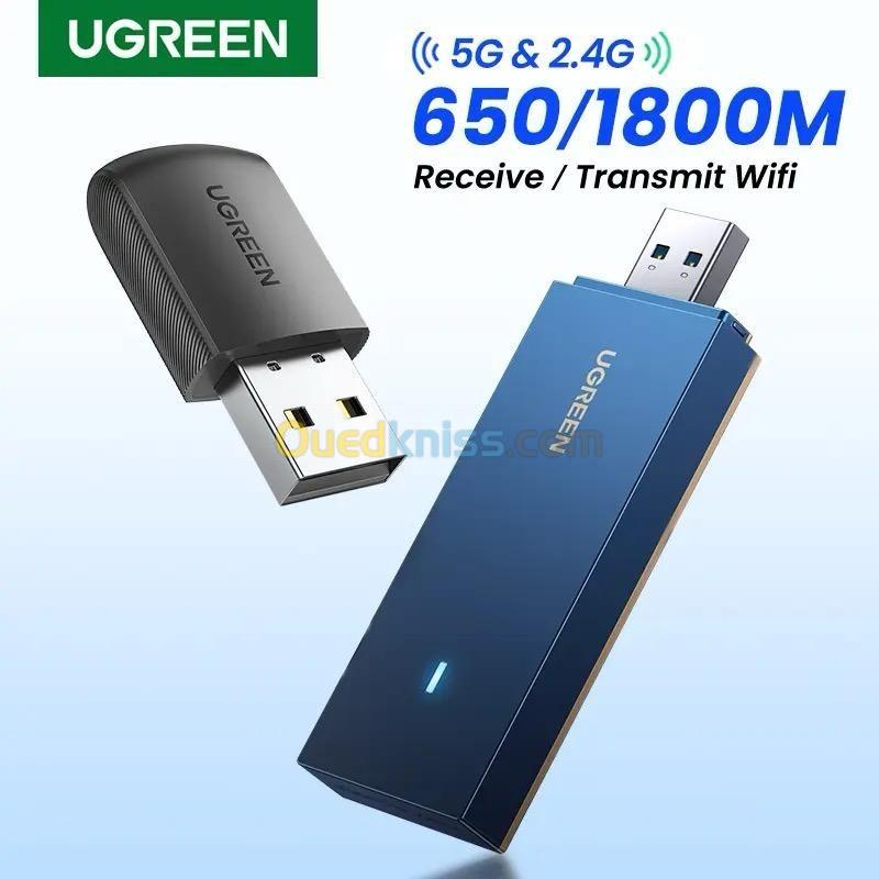  UGREEN Adaptateur wifi USB AC650 AX1800 Wifi 6/5 5G et 2.4G / carte réseau externe