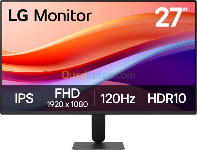 Ecran LG 27U411A-B 27 Pouce - Full HD (1920 x 1080) - IPS - Computer Monitor - 120Hz - HDR10 - Reader Mode - Flicker Safe - HDMI - Slim Stand Base - Black