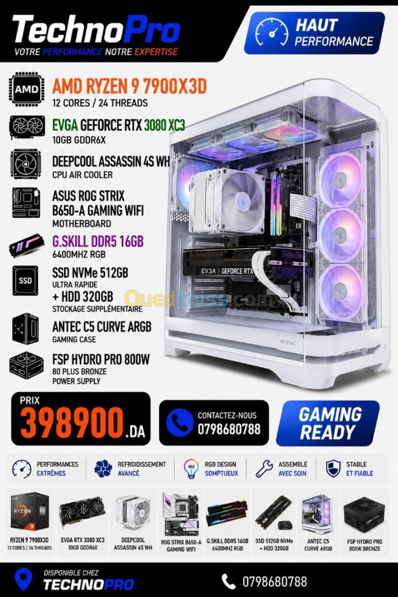 Config PC (gamer / workstation) Ryzen 9 7900x3D / RTX 3080 / DDR5 16GB