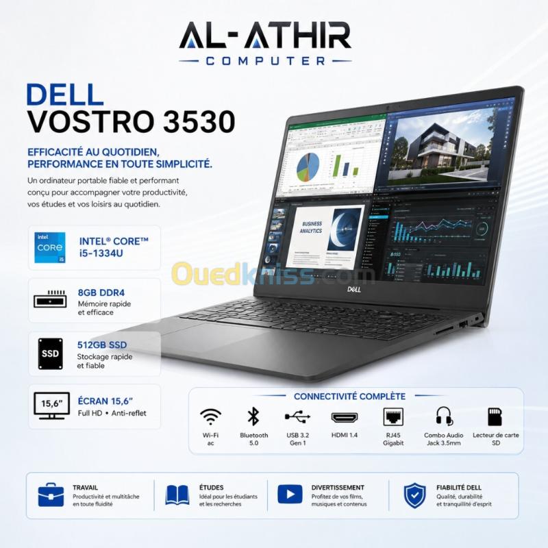 Laptop Dell Vostro 3530  i5 Gen13 8G-512G Neuf sous emballage jamais utiliser