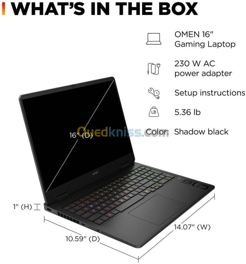 HP OMEN 16 16-AN0008TX | Intel Core ULTRA 9 285H | RAM 16GO | SSD 1TO nvme | GEFORCE RTX 5060 8 Go VRAM |Écran 16" IPS LED 144Hz 3