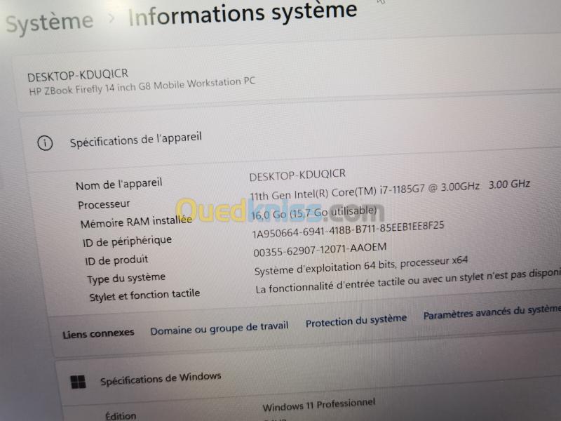 HP ZBOOK FIREFLY 14 G8 I7 11EM 16GB 256SSD 7