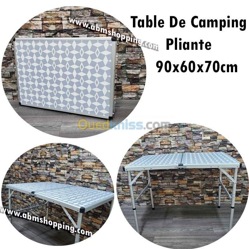  Table de camping pliable 90x60x70cm