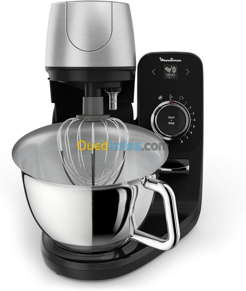 Moulinex Robot pâtissier, petrin -Bol inox 5.5 L, 8 programmes - Coach QA900810- 1200 W