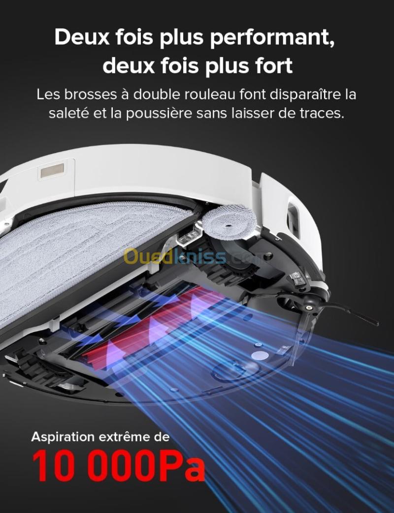 Roborock Robot aspirateur laveur S8 MaxV Ultra avec Station-10000 Pa-3h autonomie