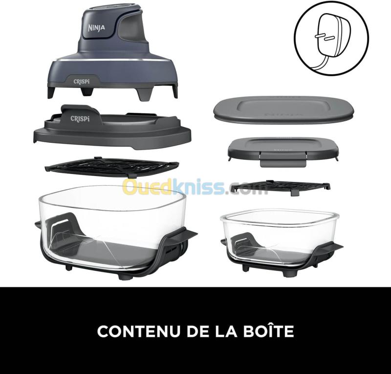 Ninja CRISPi air fryer portable, 3,8L, 4-en-1 : Frire sans huile, 2 récipients , 1700 W fn101 3