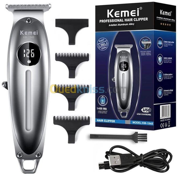  KEMEI PROFESSIONAL - Tondeuse à Cheveux Électrique Sans Fil, Rechargeable USB, Afficheur Lcd