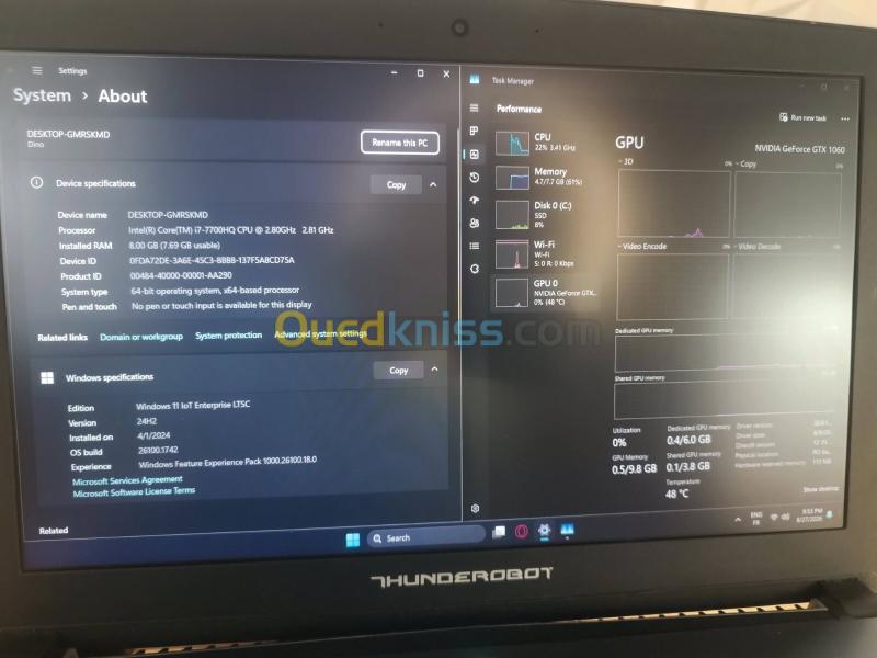 LAPTOP THUNDROBOT i7 7eme gen 7